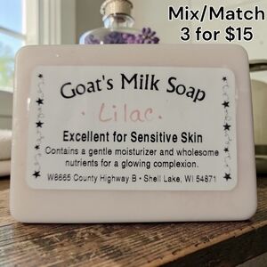 1 Home-made Amish Goat's Milk Soap Bar "Lilac" Borntregers Bundle 3 For $15